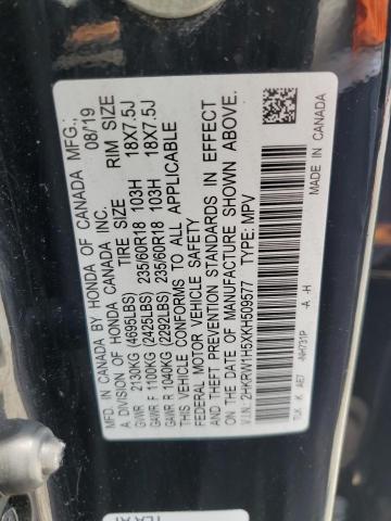 2HKRW1H5XKH509577 - 2019 HONDA CR-V EX BLACK photo 14