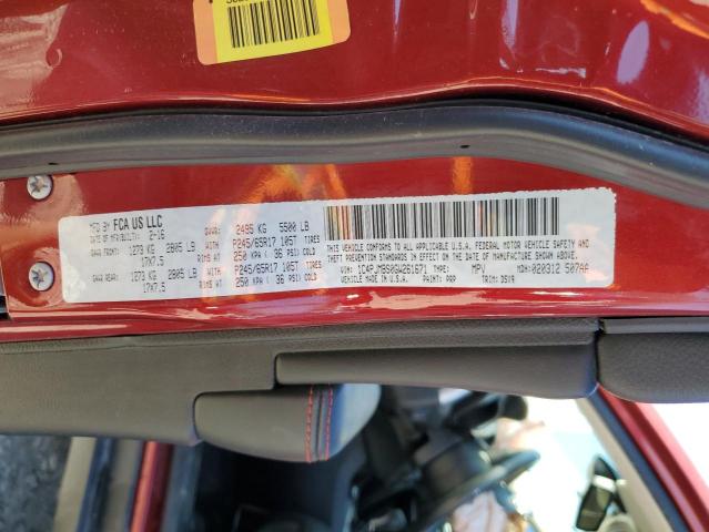 1C4PJMBS0GW261671 - 2016 JEEP CHEROKEE TRAILHAWK BURGUNDY photo 13