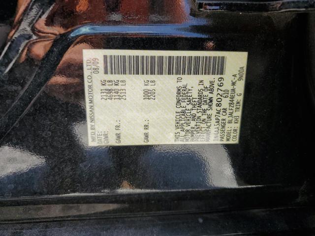 1N4AA5AP7AC802769 - 2010 NISSAN MAXIMA S BLACK photo 13