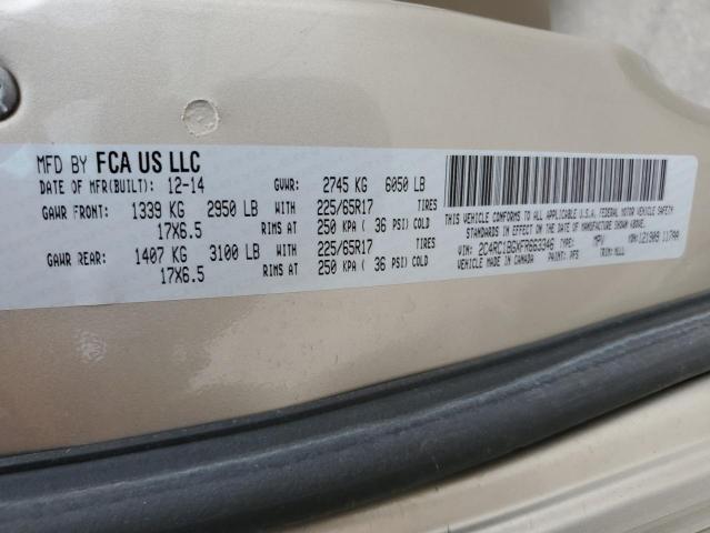 2C4RC1BGXFR663346 - 2015 CHRYSLER TOWN & COU TOURING BEIGE photo 12