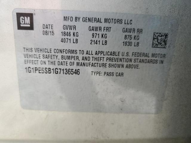 1G1PE5SB1G7136546 - 2016 CHEVROLET CRUZE LIMI LT CREAM photo 12