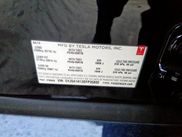 5YJSA1H13EFP35802 - 2014 TESLA MODEL S  լուսանկար 10