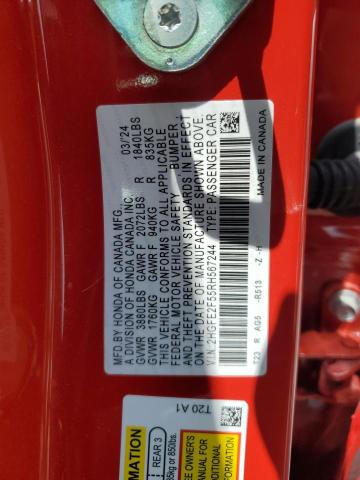 2HGFE2F55RH567244 - 2024 HONDA CIVIC SPORT RED photo 12