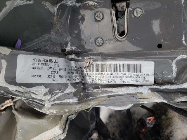 1C4PJMBX6KD397674 - 2019 JEEP CHEROKEE TRAILHAWK GRAY photo 10