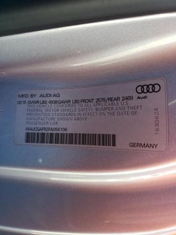 WAUCGAFR2FA056106 - 2015 AUDI S5 PREMIUM PLUS ვერცხლისფერი ფოტო 12