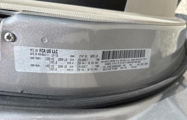 2C4RC1BG9HR642071 - 2017 CHRYSLER PACIFICA TOURING L SILVER photo 10