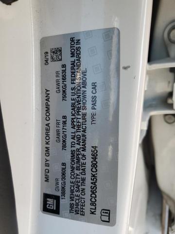 KL8CD6SA5KC804654 - 2019 CHEVROLET SPARK 1LT Blanc photo 12