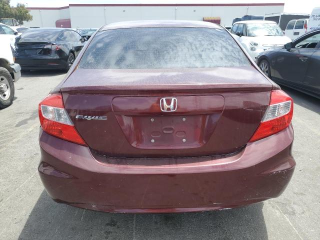 JHMFB2F58CS004632 - 2012 HONDA CIVIC LX BURGUNDY photo 6