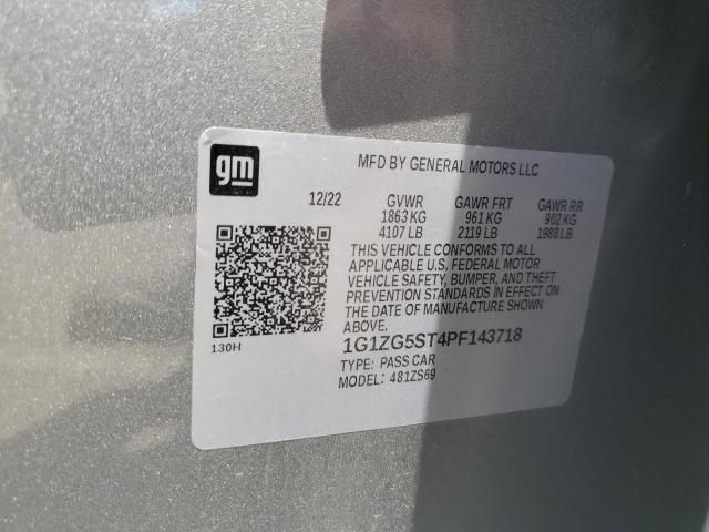 1G1ZG5ST4PF143718 - 2023 CHEVROLET MALIBU RS SILVER photo 12