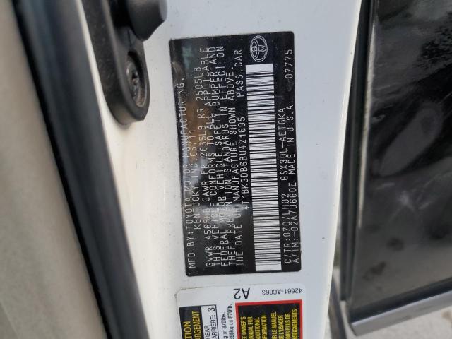 4T1BK3DB6BU421695 - 2011 TOYOTA AVALON BASE Qara foto 12