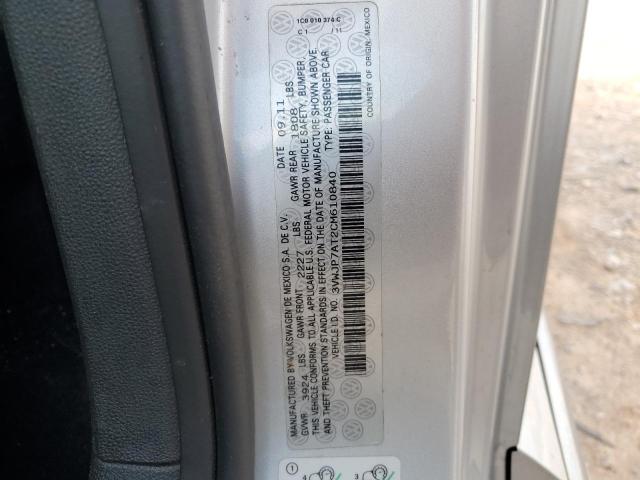 3VWJP7AT2CM610840 - 2012 VOLKSWAGEN BEETLE SILVER photo 12