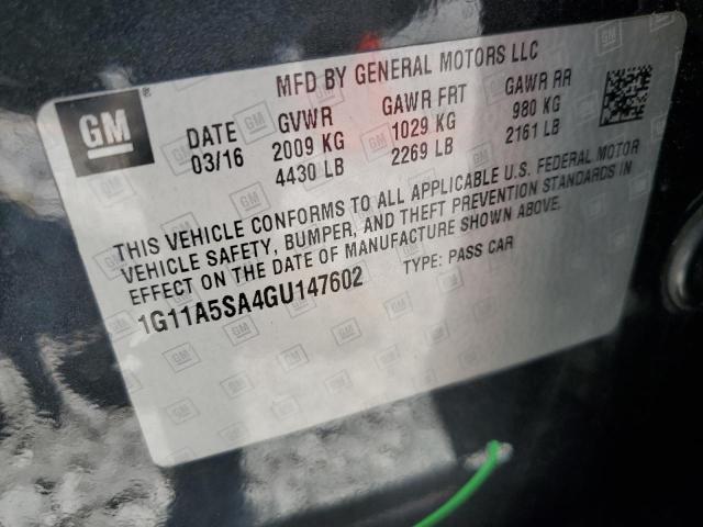 1G11A5SA4GU147602 - 2016 CHEVROLET MALIBU LIM LS GRAY photo 12