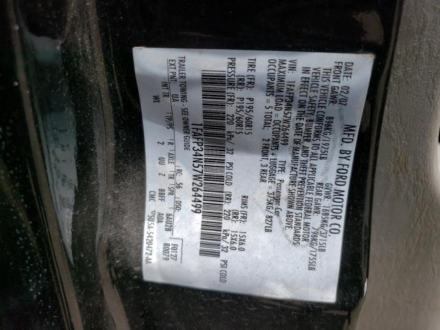 1FAFP34N57W264499 - 2007 FORD FOCUS ZX4 BLACK photo 12