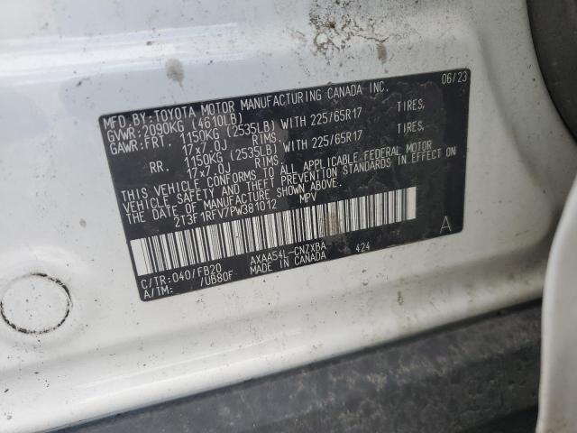 2T3F1RFV7PW381012 - 2023 TOYOTA RAV4 LE 白色 照片 12