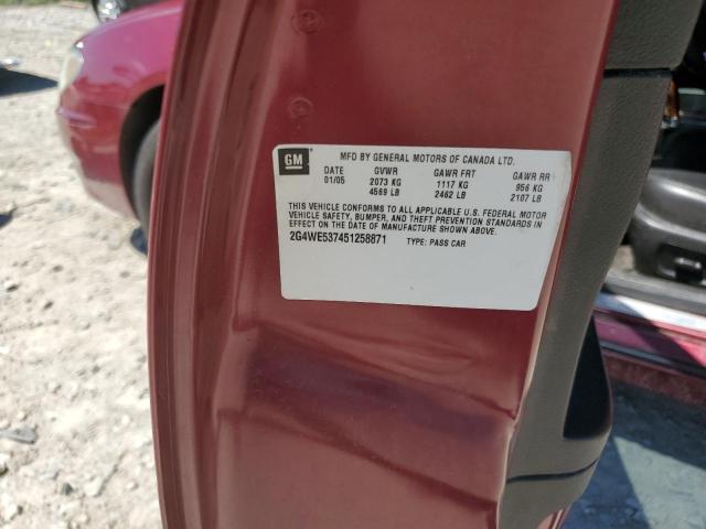 2G4WE537451258871 - 2005 BUICK LACROSSE CXS Tünd qırmızı foto 12