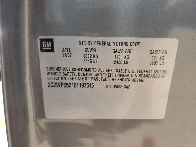 2G2WP552181192515 - 2008 PONTIAC GRAND PRIX 灰色 照片 12