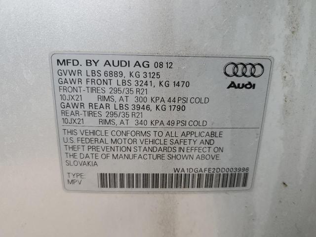 WA1DGAFE2DD003996 - 2013 AUDI Q7 PRESTIGE SILVER photo 13