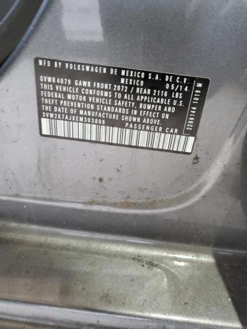 3VW2K7AJXEM303808 - 2014 VOLKSWAGEN JETTA BASE Grau Foto 12