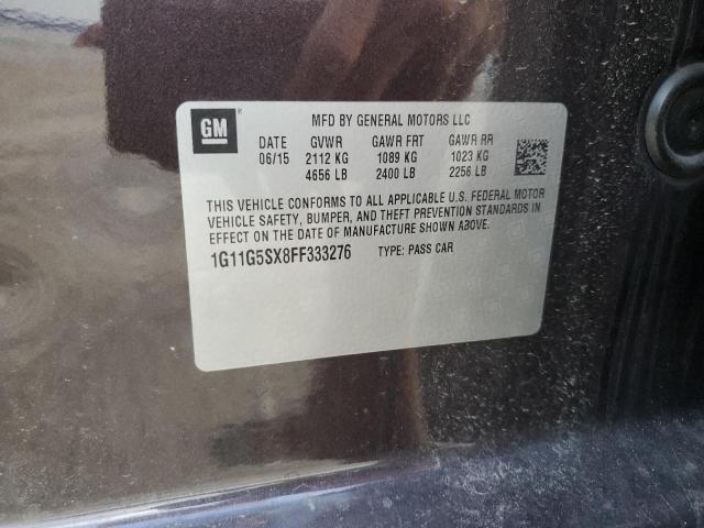 1G11G5SX8FF333276 - 2015 CHEVROLET MALIBU LTZ ნაცრისფერი ფოტო 13