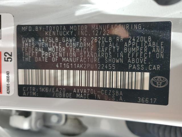 4T1G11AK2PU122455 - 2023 TOYOTA CAMRY SE NIGHT SHADE GRAY photo 13