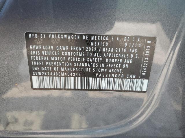 3VW2K7AJ8EM404345 - 2014 VOLKSWAGEN JETTA BASE 灰色 照片 13