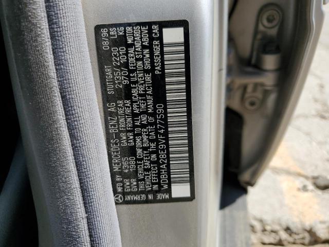 WDBHA28E9VF477590 - 1997 MERCEDES-BENZ C-CLASS 280 SILVER photo 12