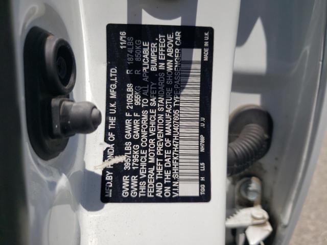 SHHFK7H47HU407605 - 2017 HONDA CIVIC SPORT 白色 照片 13