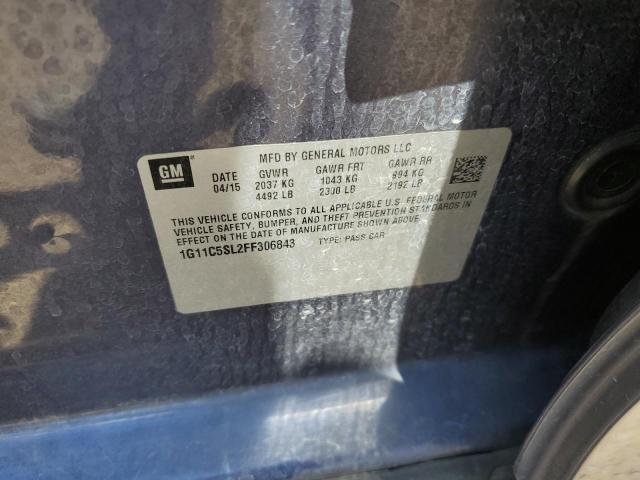 1G11C5SL2FF306843 - 2015 CHEVROLET MALIBU 1LT 蓝色 照片 12