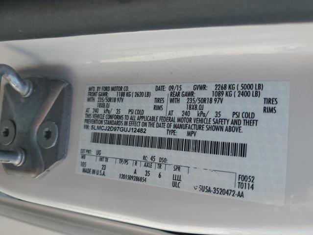 5LMCJ2D97GUJ12482 - 2016 LINCOLN MKC SELECT 白色 照片 13