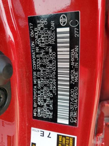 JTDKARFP9H3032700 - 2017 TOYOTA PRIUS PRIM RED photo 13
