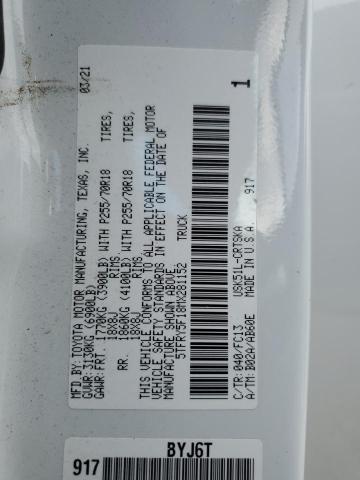 5TFRY5F18MX281152 - 2021 TOYOTA TUNDRA DOUBLE CAB SR/SR5 WHITE photo 12