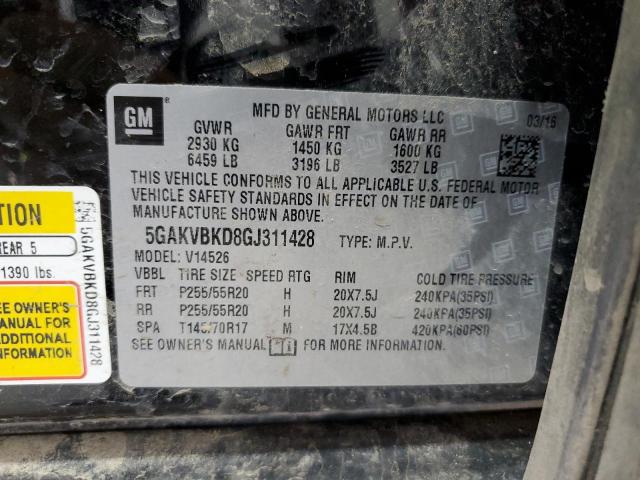 5GAKVBKD8GJ311428 - 2016 BUICK ENCLAVE BLACK photo 13