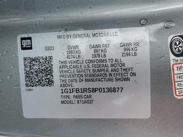 1G1FB1RS8P0136877 - 2023 CHEVROLET CAMARO LS GRAY photo 13