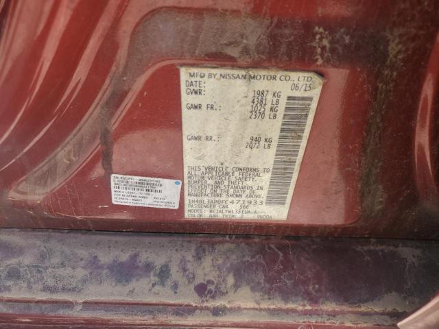 1N4BL3AP0FC471933 - 2015 NISSAN ALTIMA 3.5S RED photo 12