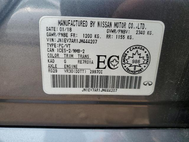 JN1EV7AR1JM444207 - 2018 INFINITI Q50 LUXE ნაცრისფერი ფოტო 13