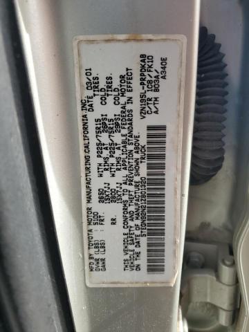 5TEGN92N21Z801320 - 2001 TOYOTA TACOMA DOUBLE CAB PRERUNNER SILVER photo 12