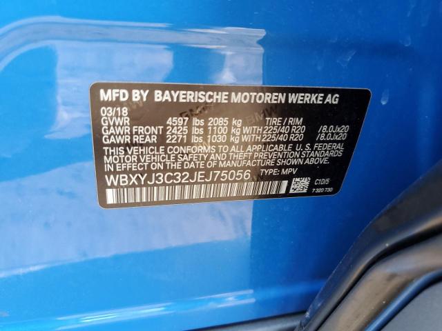 WBXYJ3C32JEJ75056 - 2018 BMW X2 SDRIVE28I BLUE photo 13