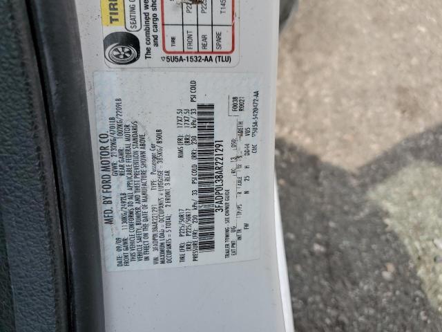 3FADP0L38AR221291 - 2010 FORD FUSION HYBRID WHITE photo 13