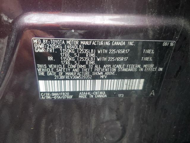 2T3BFREV3GW529352 - 2016 TOYOTA RAV4 LE PURPLE photo 13