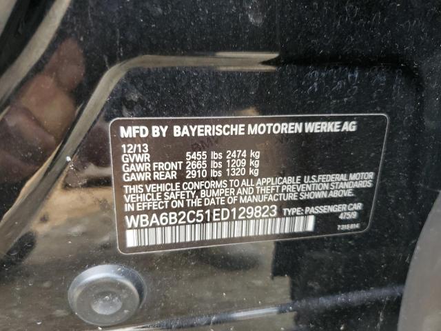 WBA6B2C51ED129823 - 2014 BMW 650 I GRAN COUPE BLACK photo 12