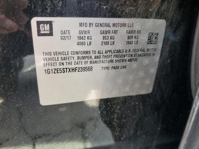 1G1ZE5STXHF239568 - 2017 CHEVROLET MALIBU LT BLACK photo 12