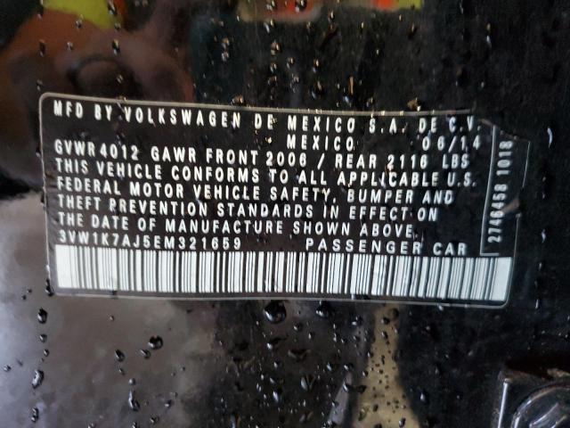 3VW1K7AJ5EM321659 - 2014 VOLKSWAGEN JETTA BASE შავი ფოტო 12