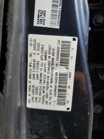 1HGCM66817A060389 - 2007 HONDA ACCORD EX CHARCOAL photo 13