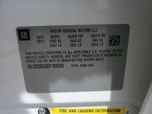 1G1ZC5E02CF158239 - 2012 CHEVROLET MALIBU 1LT WHITE photo 12