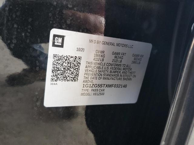 1G1ZG5STXMF032148 - 2021 CHEVROLET MALIBU RS BLACK photo 12