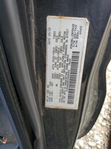 4TASM92N5YZ656353 - 2000 TOYOTA TACOMA XTRACAB PRERUNNER შავი ფოტო 12