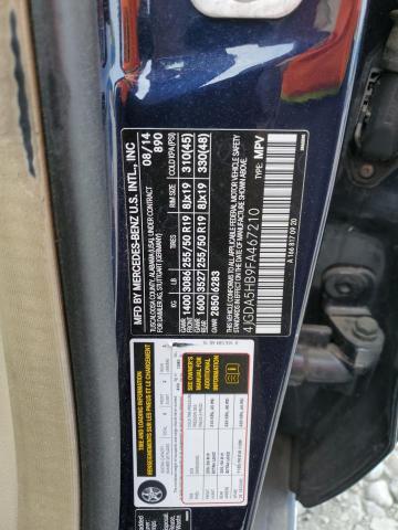 4JGDA5HB9FA467210 - 2015 MERCEDES-BENZ ML 350 4MATIC BLUE photo 13