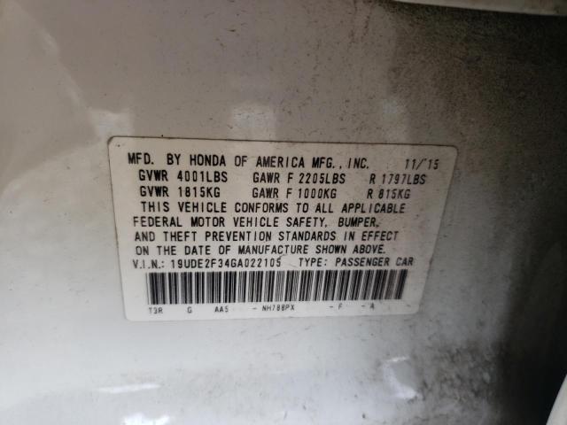 19UDE2F34GA022105 - 2016 ACURA ILX BASE WATCH PLUS WHITE photo 12