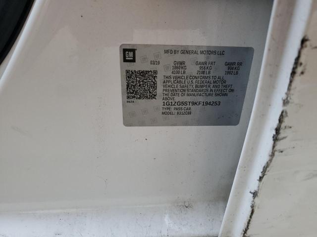 1G1ZG5ST9KF194253 - 2019 CHEVROLET MALIBU RS WHITE photo 13