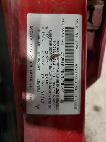JM1BL1LP8D1816047 - 2013 MAZDA 3 I RED photo 14